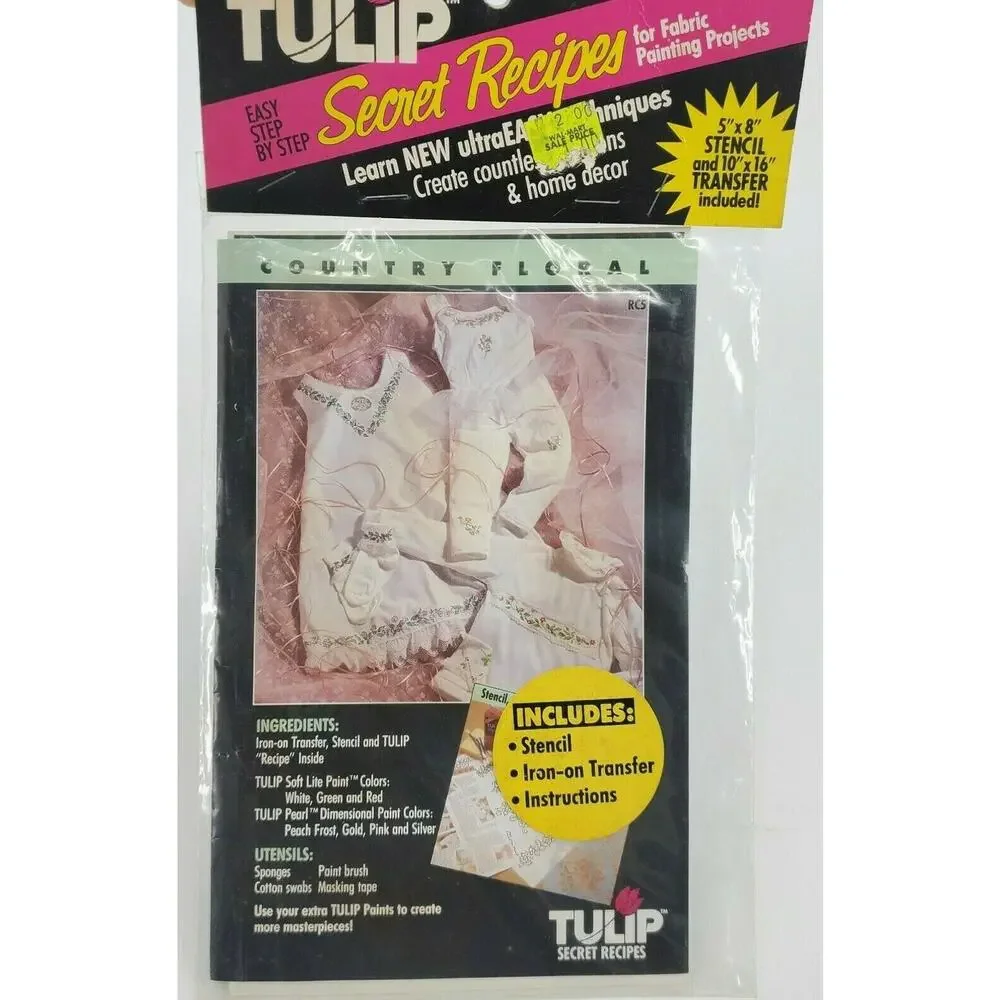TULIP Cottagecore Country Floral PATTERNS To Paint Iron On Transfer Stencils